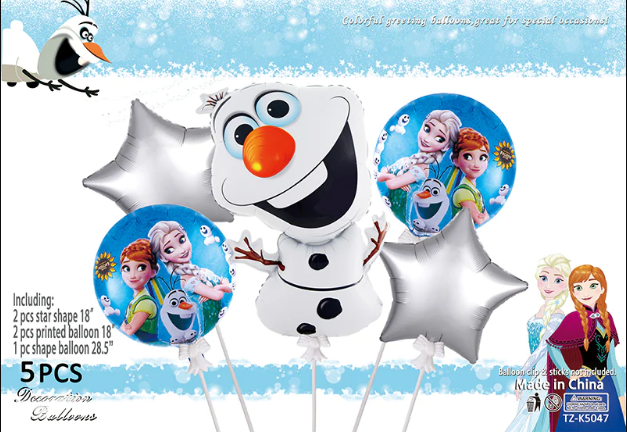 Buy Online 5pcs Elsa & Anna Theme Foil Balloon Set | Gente.pk