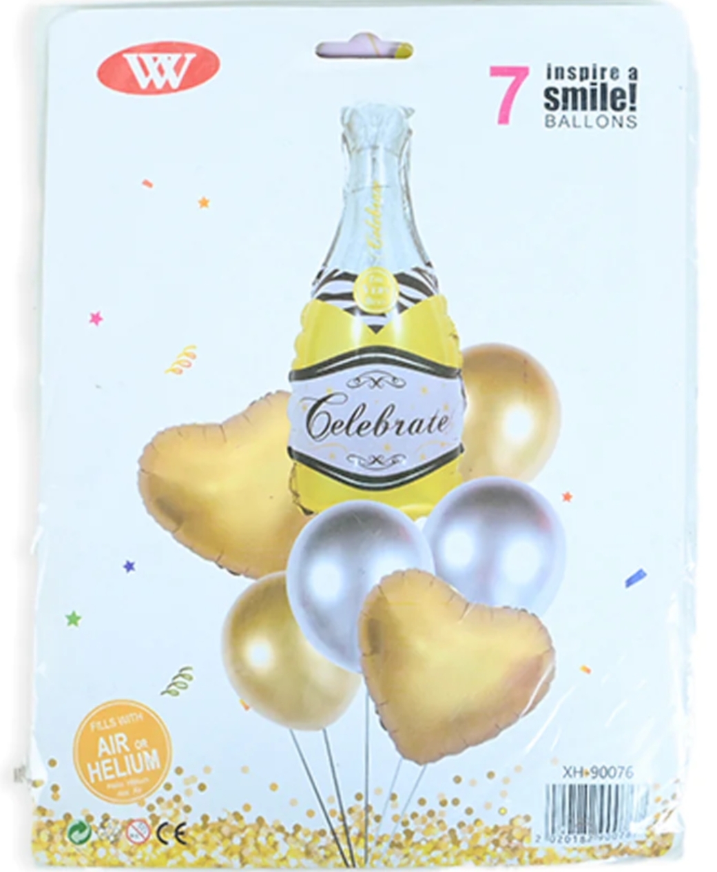 Buy Online 7pcs Champaign Bottle Foil & Metallic Balloons | Gente.pk